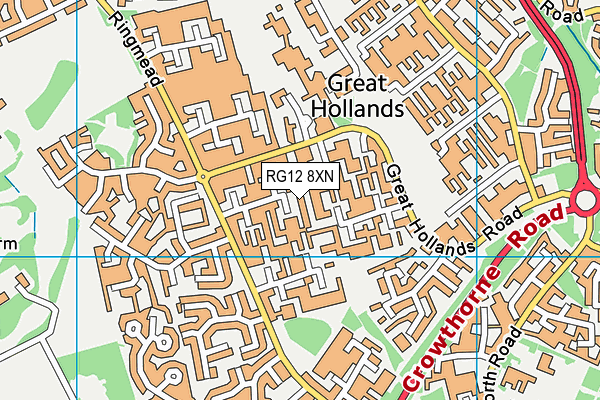 RG12 8XN map - OS VectorMap District (Ordnance Survey)