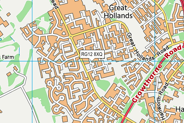 RG12 8XQ map - OS VectorMap District (Ordnance Survey)