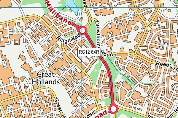 RG12 8XR map - OS VectorMap District (Ordnance Survey)