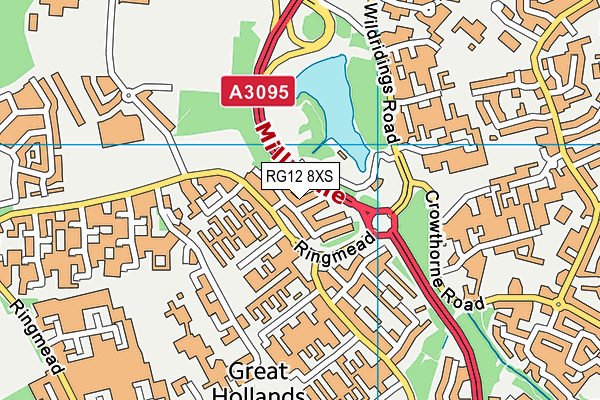 RG12 8XS map - OS VectorMap District (Ordnance Survey)