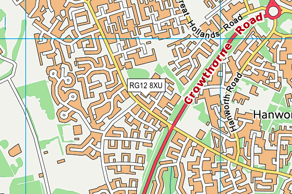 RG12 8XU map - OS VectorMap District (Ordnance Survey)