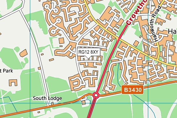 RG12 8XY map - OS VectorMap District (Ordnance Survey)