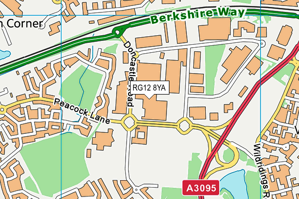 RG12 8YA map - OS VectorMap District (Ordnance Survey)