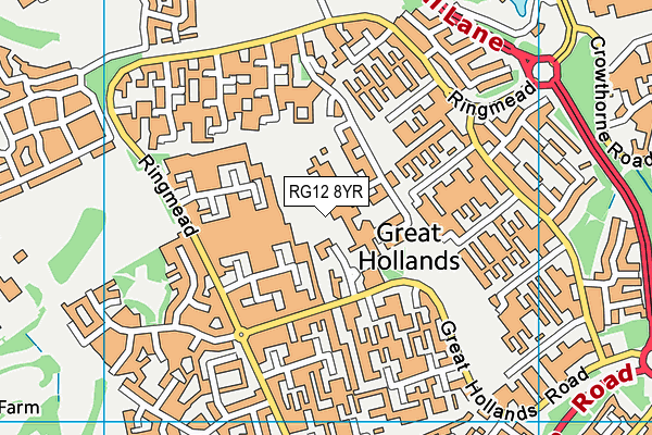 RG12 8YR map - OS VectorMap District (Ordnance Survey)