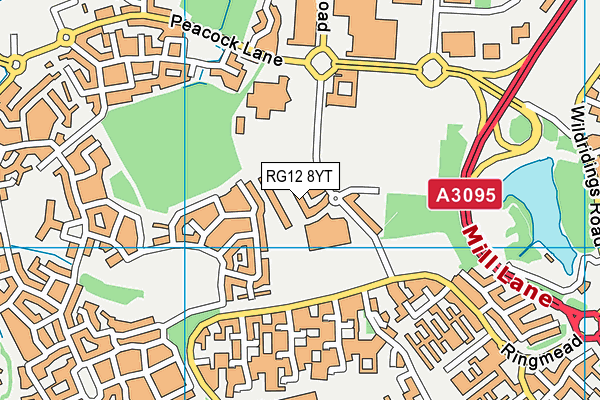 RG12 8YT map - OS VectorMap District (Ordnance Survey)