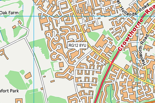 RG12 8YU map - OS VectorMap District (Ordnance Survey)