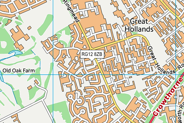 RG12 8ZB map - OS VectorMap District (Ordnance Survey)