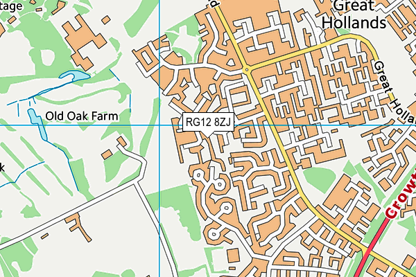 RG12 8ZJ map - OS VectorMap District (Ordnance Survey)