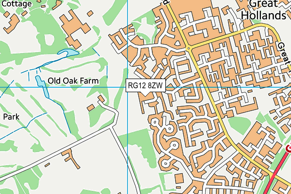 RG12 8ZW map - OS VectorMap District (Ordnance Survey)