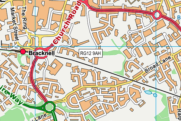 RG12 9AH map - OS VectorMap District (Ordnance Survey)