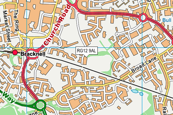 RG12 9AL map - OS VectorMap District (Ordnance Survey)