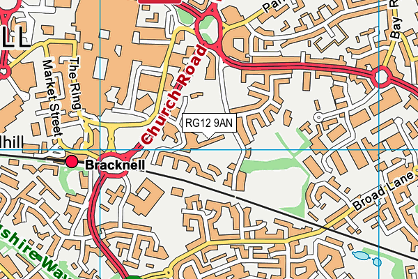 Bracknell Cricket Club map (RG12 9AN) - OS VectorMap District (Ordnance Survey)