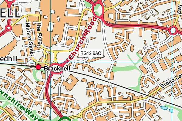 RG12 9AQ map - OS VectorMap District (Ordnance Survey)