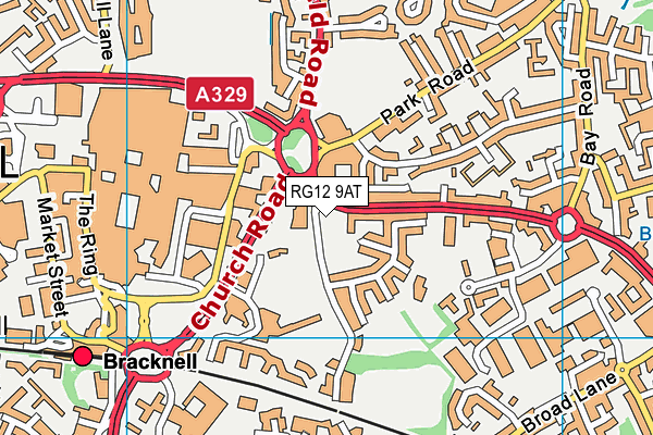 RG12 9AT map - OS VectorMap District (Ordnance Survey)