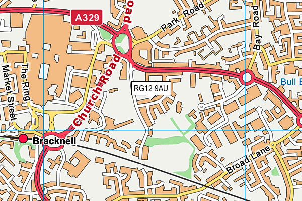 RG12 9AU map - OS VectorMap District (Ordnance Survey)