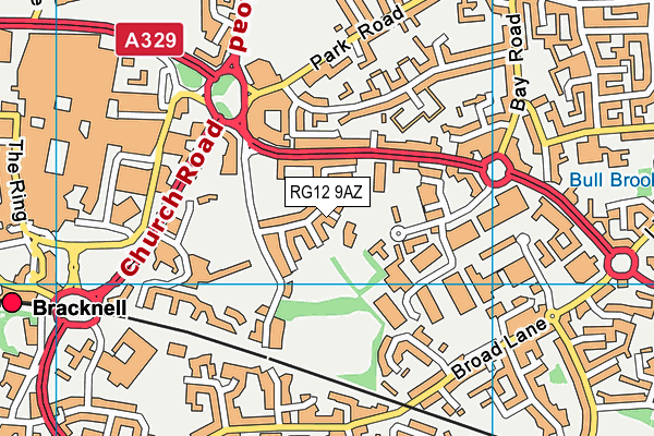 RG12 9AZ map - OS VectorMap District (Ordnance Survey)