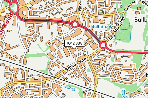 RG12 9BG map - OS VectorMap District (Ordnance Survey)