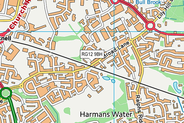 RG12 9BH map - OS VectorMap District (Ordnance Survey)