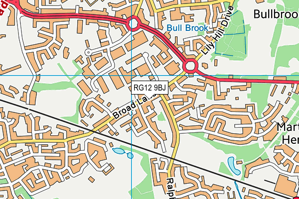 RG12 9BJ map - OS VectorMap District (Ordnance Survey)