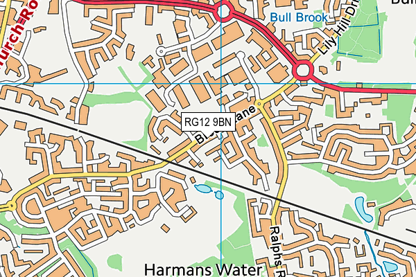 RG12 9BN map - OS VectorMap District (Ordnance Survey)