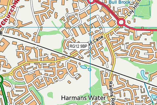 RG12 9BP map - OS VectorMap District (Ordnance Survey)