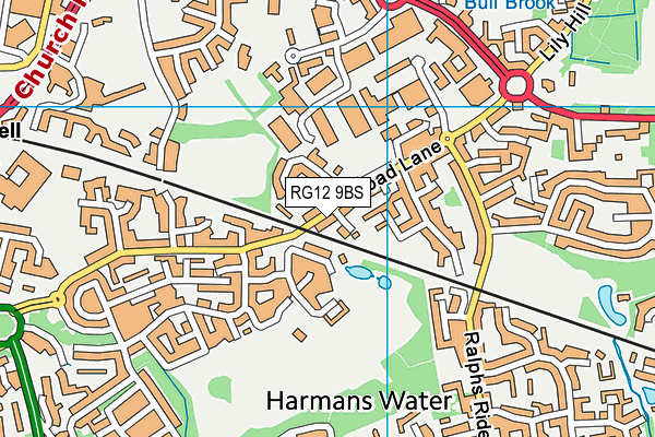 RG12 9BS map - OS VectorMap District (Ordnance Survey)