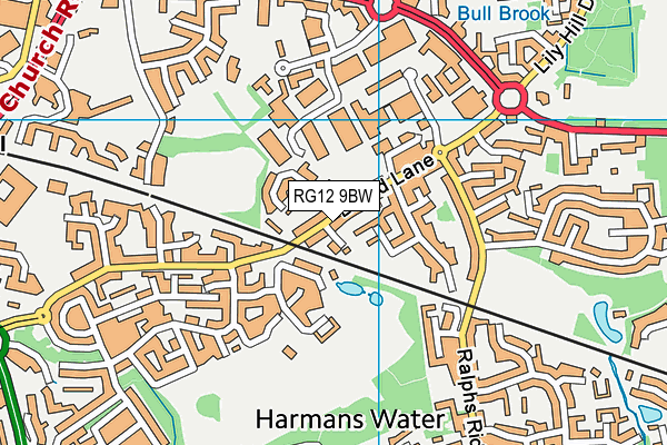 RG12 9BW map - OS VectorMap District (Ordnance Survey)