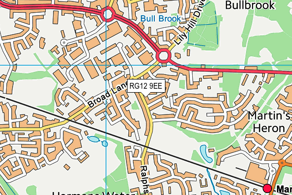 RG12 9EE map - OS VectorMap District (Ordnance Survey)