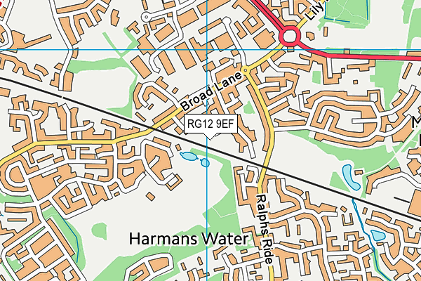 RG12 9EF map - OS VectorMap District (Ordnance Survey)