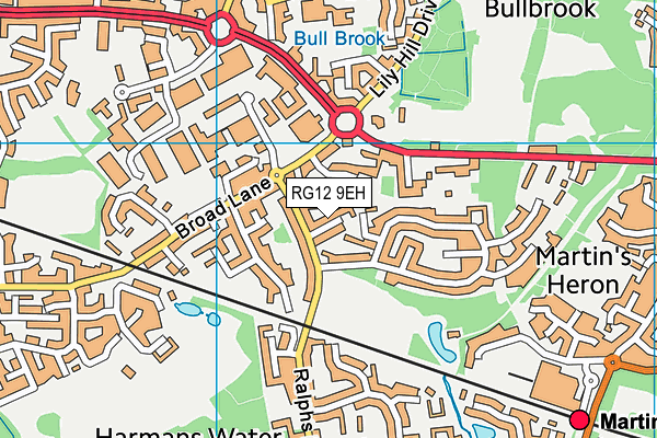 RG12 9EH map - OS VectorMap District (Ordnance Survey)