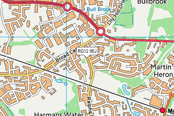 RG12 9EJ map - OS VectorMap District (Ordnance Survey)