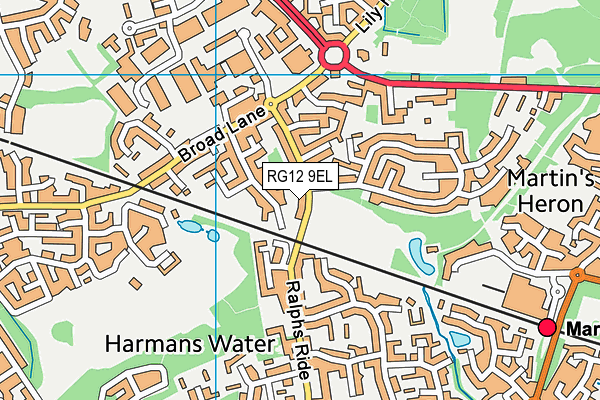 RG12 9EL map - OS VectorMap District (Ordnance Survey)