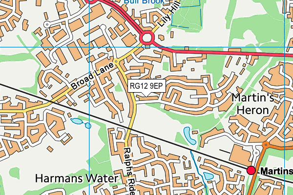 RG12 9EP map - OS VectorMap District (Ordnance Survey)