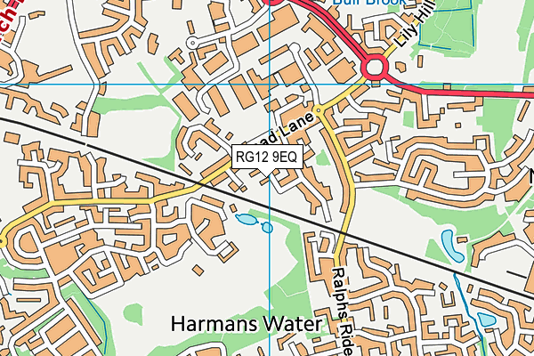 RG12 9EQ map - OS VectorMap District (Ordnance Survey)