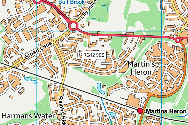 RG12 9ES map - OS VectorMap District (Ordnance Survey)