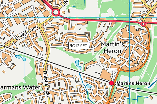 RG12 9ET map - OS VectorMap District (Ordnance Survey)