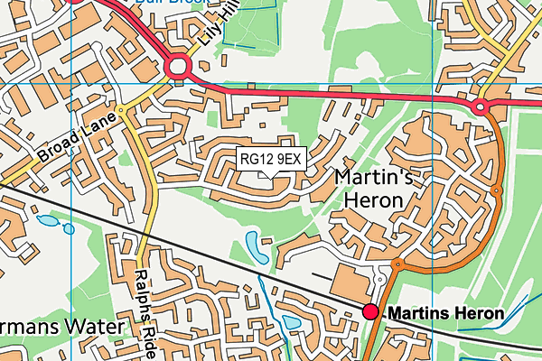 RG12 9EX map - OS VectorMap District (Ordnance Survey)