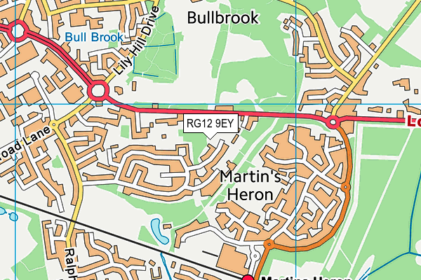 RG12 9EY map - OS VectorMap District (Ordnance Survey)