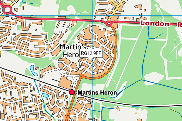 RG12 9FF map - OS VectorMap District (Ordnance Survey)