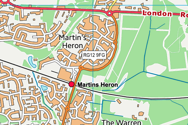 RG12 9FG map - OS VectorMap District (Ordnance Survey)