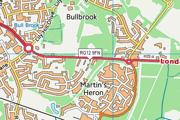 RG12 9FN map - OS VectorMap District (Ordnance Survey)