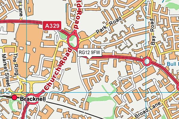 RG12 9FW map - OS VectorMap District (Ordnance Survey)