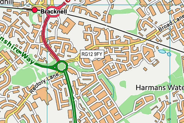 RG12 9FY map - OS VectorMap District (Ordnance Survey)