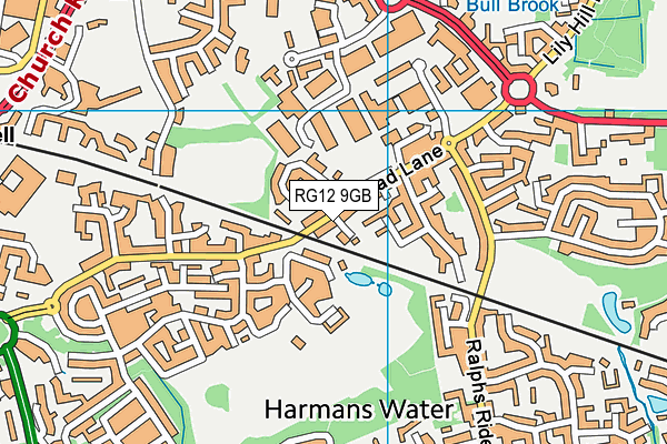 RG12 9GB map - OS VectorMap District (Ordnance Survey)