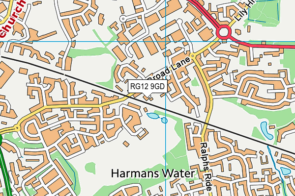 RG12 9GD map - OS VectorMap District (Ordnance Survey)