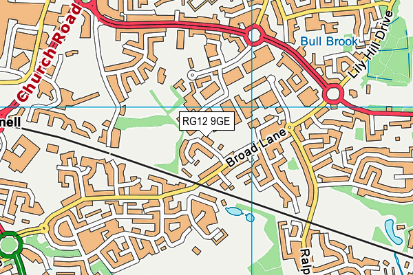 RG12 9GE map - OS VectorMap District (Ordnance Survey)