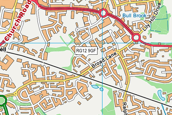 RG12 9GF map - OS VectorMap District (Ordnance Survey)