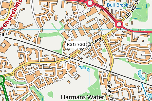 RG12 9GG map - OS VectorMap District (Ordnance Survey)