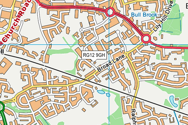 RG12 9GH map - OS VectorMap District (Ordnance Survey)