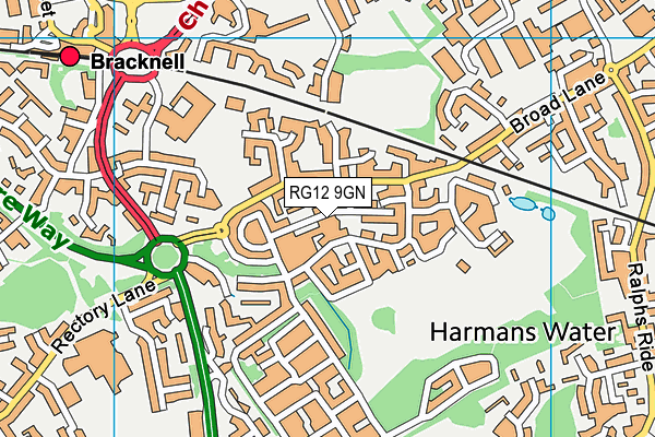 RG12 9GN map - OS VectorMap District (Ordnance Survey)